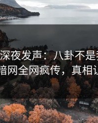 当事人深夜发声：八卦不是我干的！爆料网暗网全网疯传，真相让人瞠目