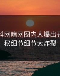 今晚爆料网暗网圈内人爆出丑闻，揭秘细节细节太炸裂