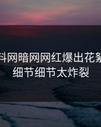 本周爆料网暗网网红爆出花絮，揭秘细节细节太炸裂