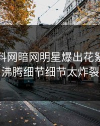 今晚爆料网暗网明星爆出花絮，热血沸腾细节细节太炸裂