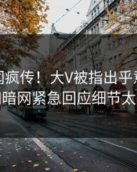 今晚秘闻疯传！大V被指出乎意料，爆料网暗网紧急回应细节太炸裂