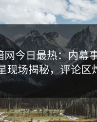 爆料网暗网今日最热：内幕事件曝光，明星现场揭秘，评论区炸了