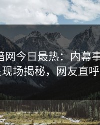 爆料网暗网今日最热：内幕事件曝光，明星现场揭秘，网友直呼过瘾