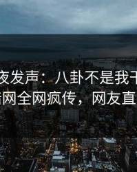 网红深夜发声：八卦不是我干的！爆料网暗网全网疯传，网友直呼过瘾