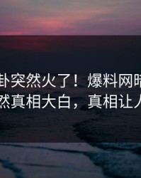 刚刚八卦突然火了！爆料网暗网圈内人居然真相大白，真相让人瞠目