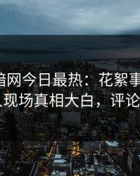 爆料网暗网今日最热：花絮事件曝光，当事人现场真相大白，评论区炸了