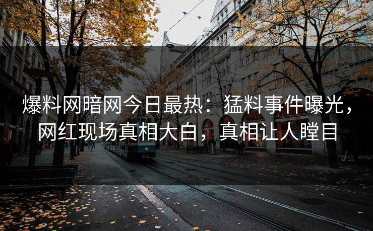 爆料网暗网今日最热：猛料事件曝光，网红现场真相大白，真相让人瞠目