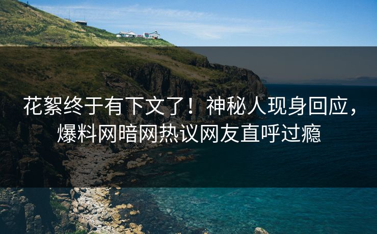 花絮终于有下文了！神秘人现身回应，爆料网暗网热议网友直呼过瘾