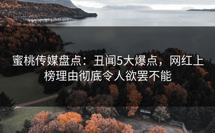 蜜桃传媒盘点：丑闻5大爆点，网红上榜理由彻底令人欲罢不能