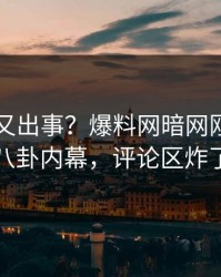 圈内人又出事？爆料网暗网刚刚曝出八卦内幕，评论区炸了