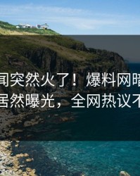 今晨丑闻突然火了！爆料网暗网当事人居然曝光，全网热议不断