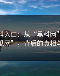 探秘黑料入口：从“黑料网”到“黑料吃瓜网”，背后的真相与反思