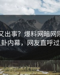 圈内人又出事？爆料网暗网刚刚曝出八卦内幕，网友直呼过瘾